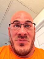 animated bald blinking closed_mouth clothes glasses irl looking_at_you mustache orange_shirt stubble subvariant:neutralplier variant:markiplier_soyjak // 400x533 // 358.7KB