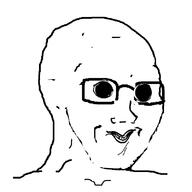 eyelashes glasses smile soyjak stubble uncanny variant:soyak // 801x800 // 32.0KB