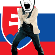 angry animated country dance flag flag:slovakia full_body gangnam_style glasses irl open_mouth slovakia soyjak stubble variant:cobson // 300x460 // 497.1KB