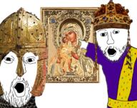 2soyjaks christianity clothes history mustache religion roman rome soyjak stubble variant:two_pointing_soyjaks // 680x538 // 662.9KB