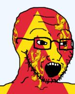 anglesey british flag flag:anglesey glasses hair lion looking_to_the_right open_mouth soyjak stubble teeth united_kingdom variant:soyak wales // 644x800 // 164.7KB