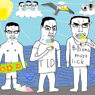 beach chud ice_cream multiple_soyjaks soyjak summer trend:soyjak_trio variant:chudjak variant:feraljak variant:gapejak variant:impish_soyak_ears variant:markiplier_soyjak variant:tony_soprano_soyjak // 1145x946 // 230.4KB