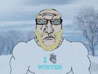 a10_eyes background blond i_heart snow subvariant:muscular_science_lover subvariant:science_lover text trend:aryan variant:markiplier_soyjak white_skin winter yellow_hair // 2000x1500 // 3.8MB