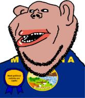 amerimutt award black_sclera brown_skin clothes ear flag flag:montana forest lips montana mutt open_mouth soyjak spanish_text state stubble subvariant:impish_amerimutt text tree united_states variant:impish_soyak_ears water waterfall // 685x793 // 75.7KB