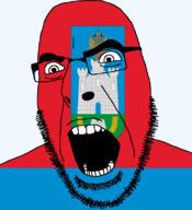 animal bird book castle eagle flag flag:oryol_oblast full_head glasses hair looking_to_the_right oblast open_mouth oryol_oblast russia soyjak stubble teeth text transparent transparent_background variant:cobson // 721x789 // 77.9KB