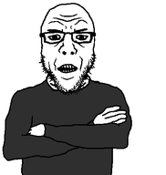angry arms_crossed arms_folded beard clothes crossed_arms eyes_open glasses soyjak the_real_jimjak variant:jimjak // 401x424 // 18.3KB