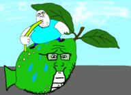 drinking drinking_straw food fruit lime sea sweating variant:chugsjak variant:markiplier_soyjak whale // 1501x1090 // 456.8KB
