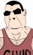 anatomically_incorrect_ear aryan bulky bvll chud ear gigachud glasses hairy he_will_always_be_a_gem lore_accurate_ear manly manlybadasshero psl_god red_shirt subvariant:gigachud sunglasses variant:cobson variant:gigachud widows_peak // 532x895 // 117.4KB