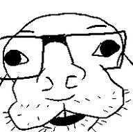 animal glasses open_mouth seal soyjak stubble variant:unknown // 197x196 // 2.9KB