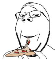 eyes glasses happy mouth nose pizza stubble subvariant:wholesome_soyjak teeth variant:gapejak // 613x658 // 70.4KB
