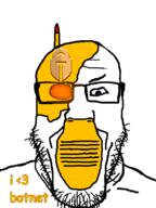 angry antenna cyborg glasses glowing_eyes heart i_love soyjak stubble tuxler variant:markiplier_soyjak // 600x800 // 137.2KB