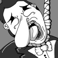 1930s ack big_nose black_and_white bowtie clothes ear hanging long_nose meta:op_took_a_selfie_of_xerself rope rubberhose suicide suit toonsoy_(namenigger) tranny variant:bernd youtuber // 1480x1480 // 311.1KB