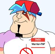 a10_eyes blue_hair boyfriend_(friday_night_funkin') cap clothes fnf fnf_aryan friday_night_funkin friday_night_funkin' hat kratos prohibition_sign series:keep_raging_on_them shading subvariant:mexiaryan variant:meximutt warrior-z_(user) white_skin // 886x872 // 65.1KB