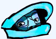 blue blue_skin calm clam glasses lips no_mouth oyster pun sea soyjak subvariant:impish_amerimutt transparent_background variant:gapejak wordplay // 594x420 // 340.6KB