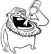 arm bottle drinking drinking_soylent ear full_body glasses hand holding_bottle holding_object holding_soylent imp leg open_mouth plastic_bottle redraw soy soyjak soylent soylent_bottle stubble variant:impish_soyak_ears // 570x613 // 63.1KB