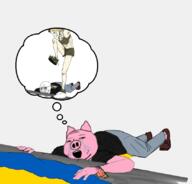 2soyjaks animal bloodshot_eyes country crying ear flag glasses marichka open_mouth pig pink_skin russo_ukrainian_war soyjak stubble subvariant:massjak subvariant:wholesome_soyjak ukraine united_states variant:gapejak variant:wojak // 823x787 // 230.9KB