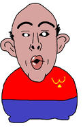 amerimutt balding brown_skin clothes ear hair mcdonalds open_mouth poop soyjak variant:nojak // 500x790 // 54.9KB