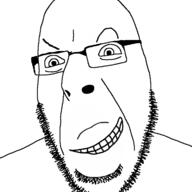 dreamworks_face glasses smile smug soyjak stubble variant:cobson // 721x720 // 24.7KB