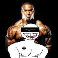 blacked censored eyelids glasses nipple open_mouth queen_of_spades soyjak stubble tongue variant:quirkjak wink // 900x900 // 513.5KB