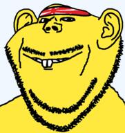 asian buck_teeth closed_mouth ear headband mustache small_eyes smile soyjak stubble variant:impish_soyak_ears yellow_teeth // 598x636 // 92.7KB