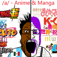 4chan a_(4chan) anime anti_anime attack_on_titan black_skin clothes country dragon_ball dragon_ball_super flag flag:mexico glasses hair hunter_x_hunter k_on kono_subarashii_sekai_ni_syukufuku_woi loli madoka_magica moe naruto_(series) new_game one_piece open_mouth purple_hair soyjak stubble tattoo text to_love tranny two_sides variant:markiplier_soyjak // 1741x992 // 776.5KB