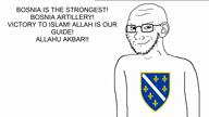 3soyjaks army bosnia bosniak bosnian brown_skin camo camouflage christian_cross christianity coat_of_arms conflict croat croatia cross crucifix destruction english_text ext=mp4 flag flag:bosnia_and_herzegovina flag:croatia flag:herzeg_bosnia flag:republika_srpska flag:serbia glasses hang hanged hanging herzeg_bosnia irl_background irl_photo islam islamic military military_cap military_uniform mosque muscles music necklace republika_srpska serb serbia serbian sound star_and_crescent subvariant:muscular_chud variant:bernd variant:chudjak variant:gapejak variant:soyak vein video war white_skin yugoslav_wars yugoslavia // 1920x1080, 22.3s // 19.0MB