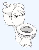 ass glasses nsfw open_mouth penis soyjak stubble testicles toilet variant:unknown // 1000x1300 // 148.2KB