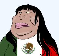 fat female flag:mexico hair latinx long_hair mexico obese subvariant:mariana variant:meximutt yellow_sclera // 888x849 // 56.8KB