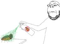 3soyjaks antenna arm brown_skin bug can closed_mouth cockroach frown glasses hand holding_breath holding_object open_mouth redraw soyjak spray stubble variant:a24_slowburn_soyjak variant:gapejak // 2780x2024 // 327.2KB