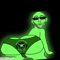 animated arm ass central_intelligence_agency ear glasses glowing hand leg open_mouth poyopoyo poyunpoyun soyjak stubble sunglasses text underpants variant:nojak // 400x356 // 1010.7KB
