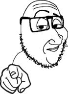 alternate closed_mouth eyebrows finger glasses hand lips megamind pointing pointing_at_viewer redraw smile smug soyjak stubble variant:smugjak // 772x1066 // 49.5KB