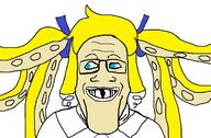 blue_eyes clothes glasses grin hair monster_girl_quest smile soyjak variant:markiplier_soyjak yellow_hair // 1357x890 // 256.2KB