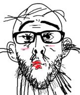 blush closed_mouth ear eyelashes glasses hairy lipstick neutral soyjak stubble variant:nojak // 443x523 // 23.1KB