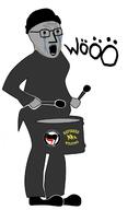 antifa clothes crying drum flag full_body glasses grey_skin hat npc open_mouth refugees_welcome soyjak stubble variant:unknown // 848x1280 // 50.7KB