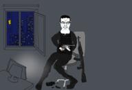 ak-47 chair chud city computer crying dark glasses revolver room variant:chudjak window // 4240x2912 // 381.0KB
