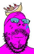 arch_linux banana_split_ice_cream beard closed_mouth developer glasses magenta_skin mud_(user) mustache pooner quote_(user) subvariant:mustached_gapejak tinted_glasses variant:gapejak // 597x945 // 34.6KB