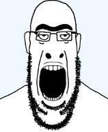 bald ear glasses looking_at_you monochrome open_mouth soyjak stubble subvariant:jobson template thick_eyebrows transparent_background unibrow variant:cobson // 700x850 // 18.9KB