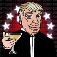 blue_eyes donald_trump president smile smirk stars text tuxedo united_states variant:chudjak wine_glass yellow_hair // 1080x1080 // 313.6KB