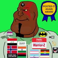 Warrior-Z(user) ai_generated album_cover award green_background music posted_it_again_award song subvariant:mexiaryan variant:meximutt warrior-'p_LOST warrior_for_trans_muslim_rights // 500x500, 157.7s // 8.9MB