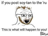 a_wyatt_mann anti_soytan ben_garrison bloodshot_eyes brown_hair brown_stubble coomer glasses hair open_mouth soybooru soyjak stubble text variant:soyak // 600x450 // 71.8KB