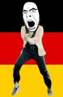 angry animated country dance flag flag:germany full_body gangnam_style germany glasses irl open_mouth soyjak stubble variant:cobson // 300x460 // 501.3KB