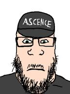 ascence_(user) beard brimmiest_comments_section☣️☣️☣️_do_not_enter☣️☣️☣️ cap closed_mouth clothes glasses green_eyes grey_shirt hat italy meta:namefags meta:soyduel_took_place_in_comment_section mustache soyjak subvariant:neutralplier variant:markiplier_soyjak white_skin // 600x800 // 68.3KB