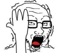 arm glasses hand hands_up meta:low_resolution open_mouth scared soyjak stubble tongue variant:soyak // 580x529 // 26.8KB