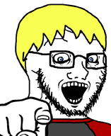 blond crazed gem glasses hair hand nate open_mouth pointing soot_colors stubble subvariant:soyak_(crazed) variant:soyak white_background white_skin // 665x815 // 33.7KB