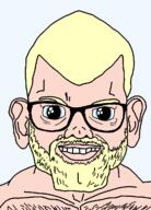 beard blond blond_beard blue_eyes buff closed_mouth ear glasses hair oh_my_god_she_is_so_attractive smile soyjak subvariant:brandaryan transparent_background trend:aryan variant:brandon // 864x1200 // 76.2KB