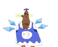 9 anime brown_skin cirno fat full_body meta:tagme number stinky subvariant:blobson sweating touhou variant:cobson video_game // 1872x1526 // 98.4KB