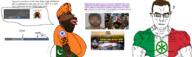 Terroni amerimutt arm black_skin brown_hair fat flag:india flag:italy flag:pakistan full_body green_eyes hindu india italy padania pajeet pakistan singh subvariant:impish_amerimutt subvariant:muscular_chud text variant:chudjak // 3165x937 // 1.2MB