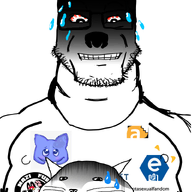 2soyjaks animal cat creepy discord ear furry glasses grin implied_rape proto-slopjak smile soyjak stubble subvariant:impish_meowjak sweating text variant:impish_soyak_ears variant:markiplier_soyjak whisker // 800x1349 // 308.8KB
