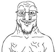 artist:doddermod bloodshot_eyes body crazed crazy drawfag drawing glasses grin oekaki smile soyjak stubble variant:markiplier_soyjak // 1025x950 // 52.6KB