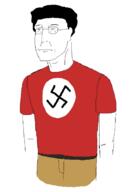 chud glasses hair khaki_shorts nazism red_shirt redraw skinny swastika variant:chudjak // 453x621 // 24.2KB